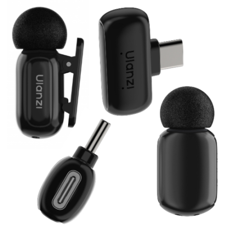 Ulanzi A200 Mini Mic (czarno-biały) - bezprzewodowy zestaw audio, 2x mikrofon (odbiornik USB-C, 24bit)